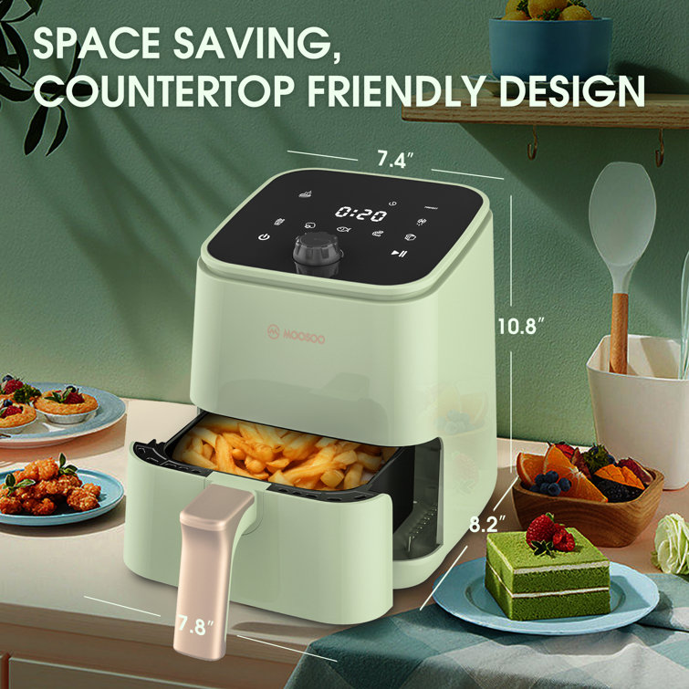 MOOSOO 8 In 1 Mini Air Fryer 2qt With Touchscreen Temp timer